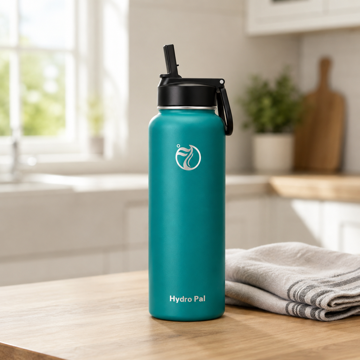 40oz insulated water bottle, Dark Night, lifestyle