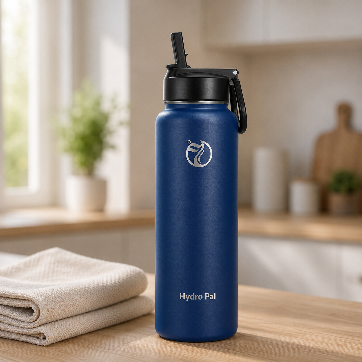 40oz insulated water bottle, Twilight Blue, lifestyle