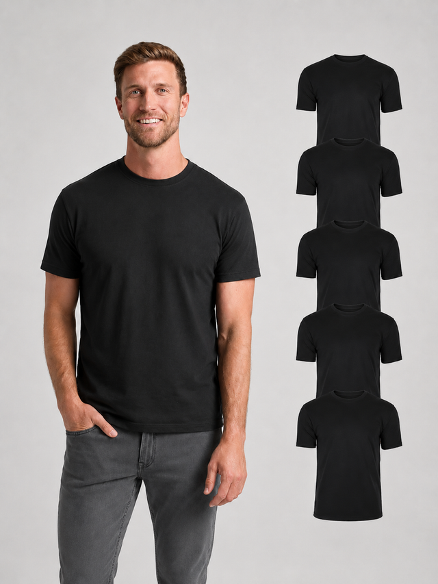 Crew Neck (5-pack) Black